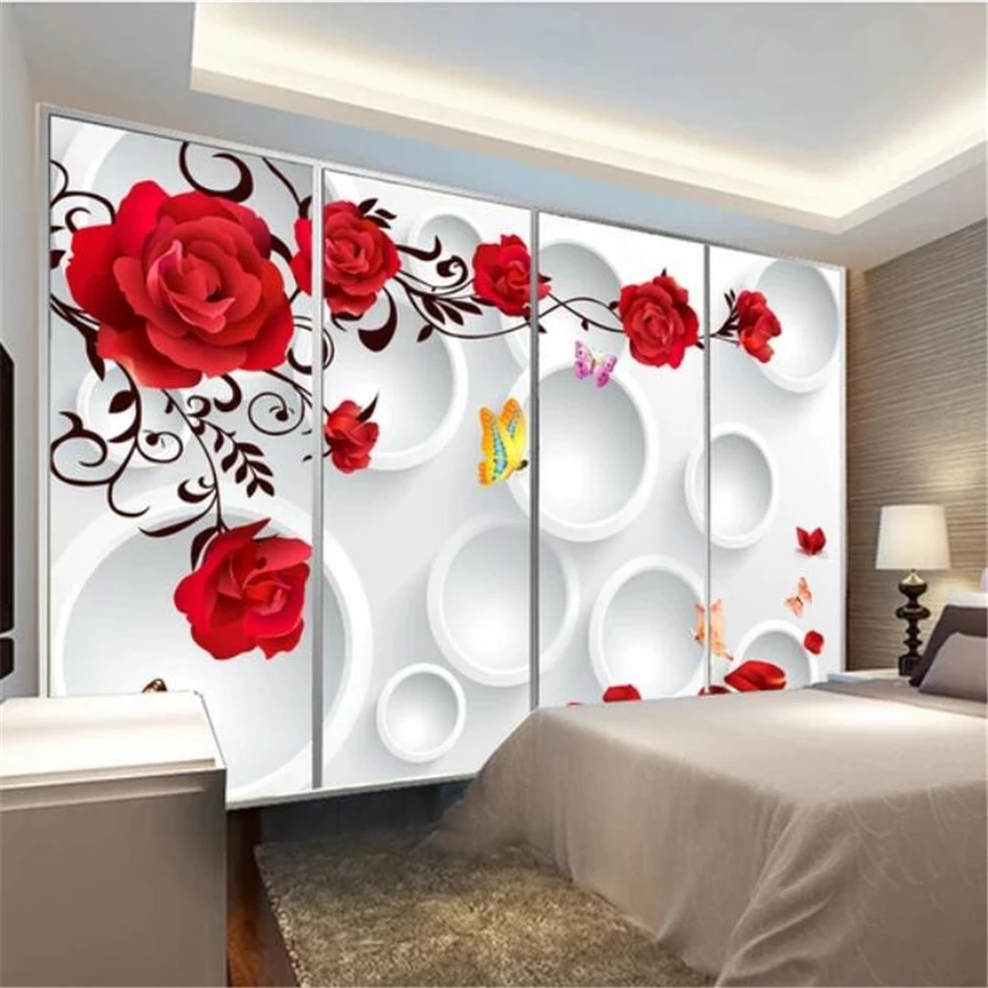 beibehang Custom wallpaper 3D mural circle rose romantic love background wall living room bedroom wall papers home decor mural beibehang Custom wallpaper 3D mural circle rose romantic love background wall living room bedroom wall papers home decor mural