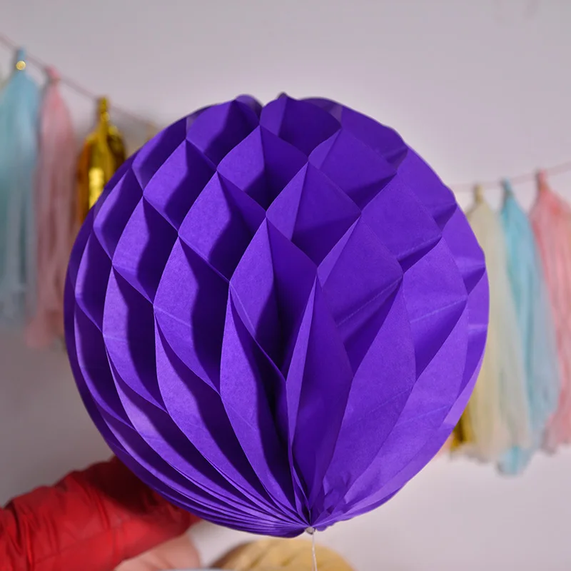 10 шт. 1"(40 см) Подвесные фонари скатерть для праздничных мероприятий тканевые бумажные соты шары бумажные фонари украшения дня рождения - Цвет: dark purple