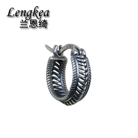 

Lengkea jewery Personalized men silver earrings Mini 925 sterling silver vintage buckle earrings women earrings ear accessories