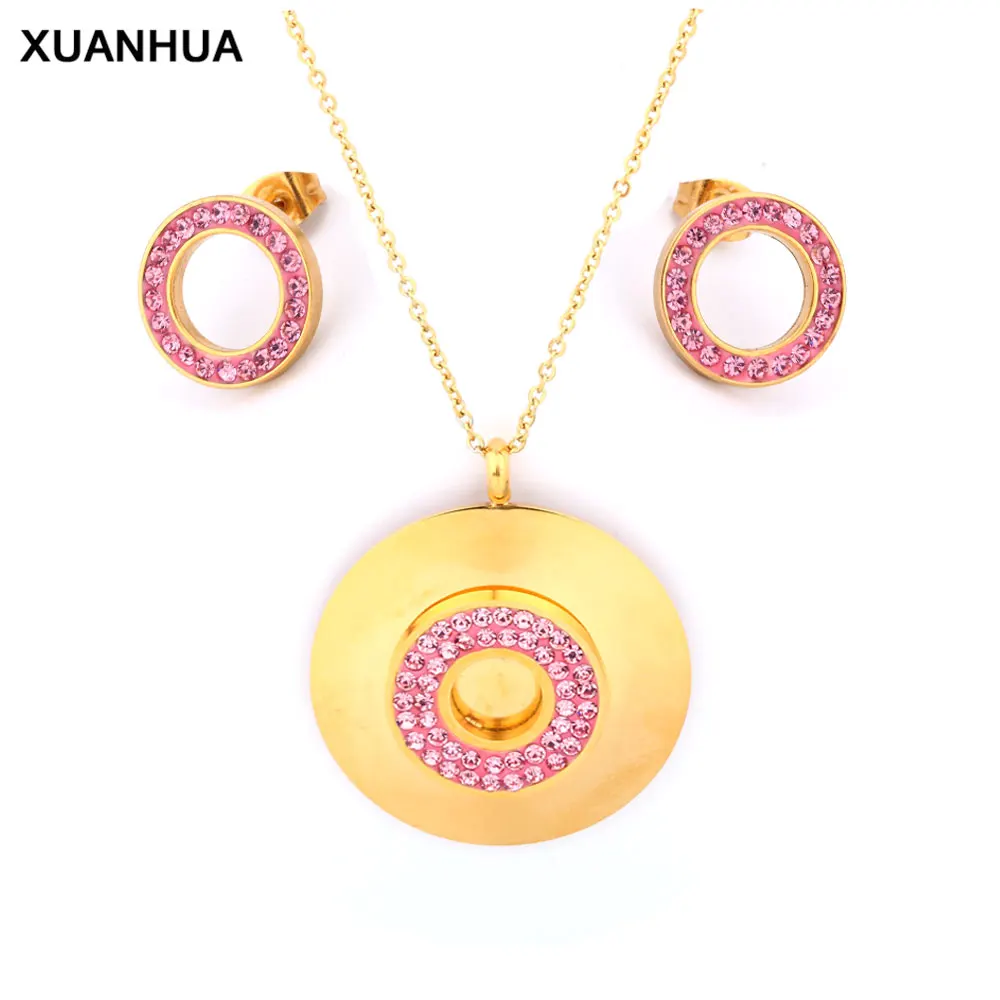 

XUANHUA Stainless Steel Jewelry Woman Many Stones Fashion Jewelry Sets Indian Jewelry Set Wedding Gifts For Women Accessories