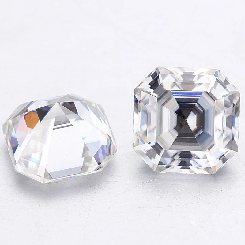 Asscher Cut 4x4 мм цвет GH Moissanite камень для изготовления ювелирных изделий 2 шт.|Стразы и