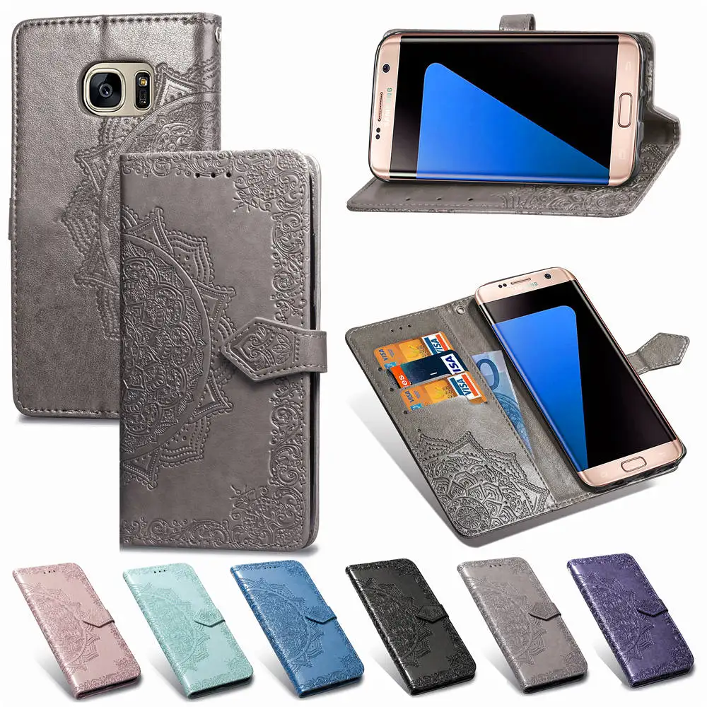 Luxury Wallet Case For Samsung Galaxy S7 S7 Edge Case Cover Flip