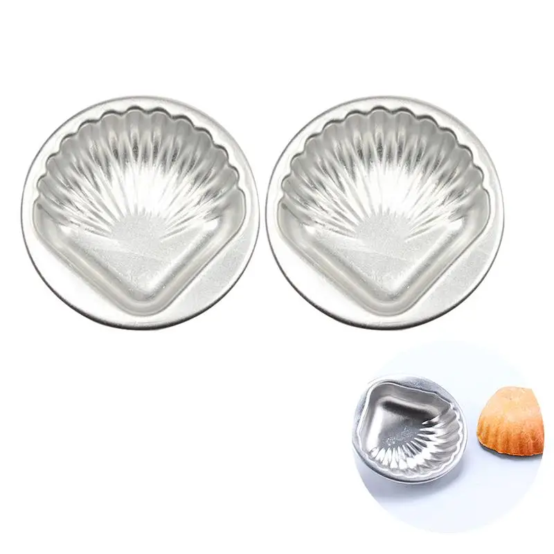 

ROSENICE 2pcs Aluminum Alloy DIY Shell Moulds for Cake Decorating Metal Shell Molds for Bath Bombs