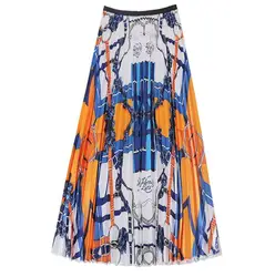 Новинка; летняя плиссированная юбка трапециевидной формы в винтажном стиле; большие размеры