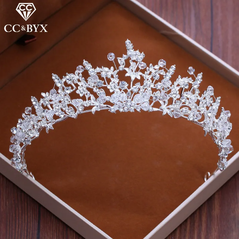 

CC Tiaras And Crowns Hairbands Engagement Wedding Hair Accessories For Bride Jewelry Sweet Style Luxury Rhinestone Beads XY100