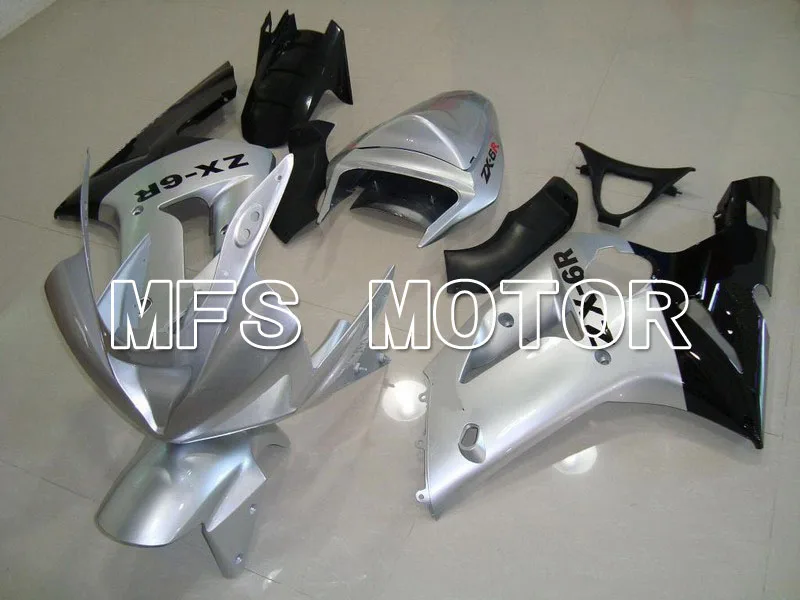 

NEW For Kawasaki NINJA ZX6R 2003 2004 03 04 Injection ABS Fairing Kits NINJA ZX 6R 03 04 - Others - Black/Silver