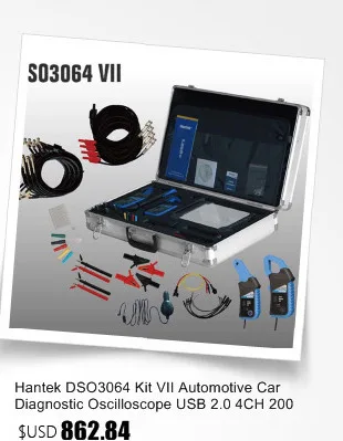 Hantek DSO3064 Kit III Автомобильный диагностический осциллограф USB 2,0 4CH 200 мс/с 60 МГц EXT механизм запуска прямые продажи с фабрики