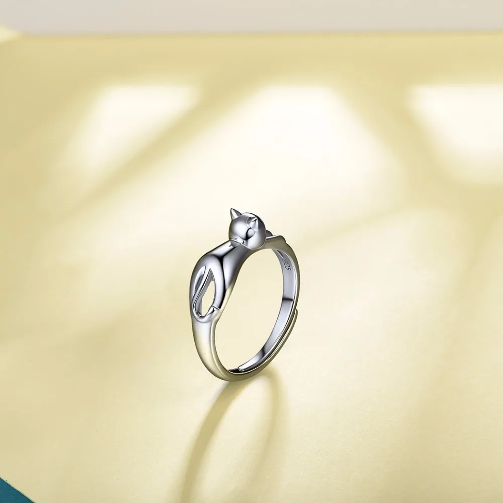 Женское кольцо из серебра 925 пробы в виде кошки|cute rings for women|rings womenring |