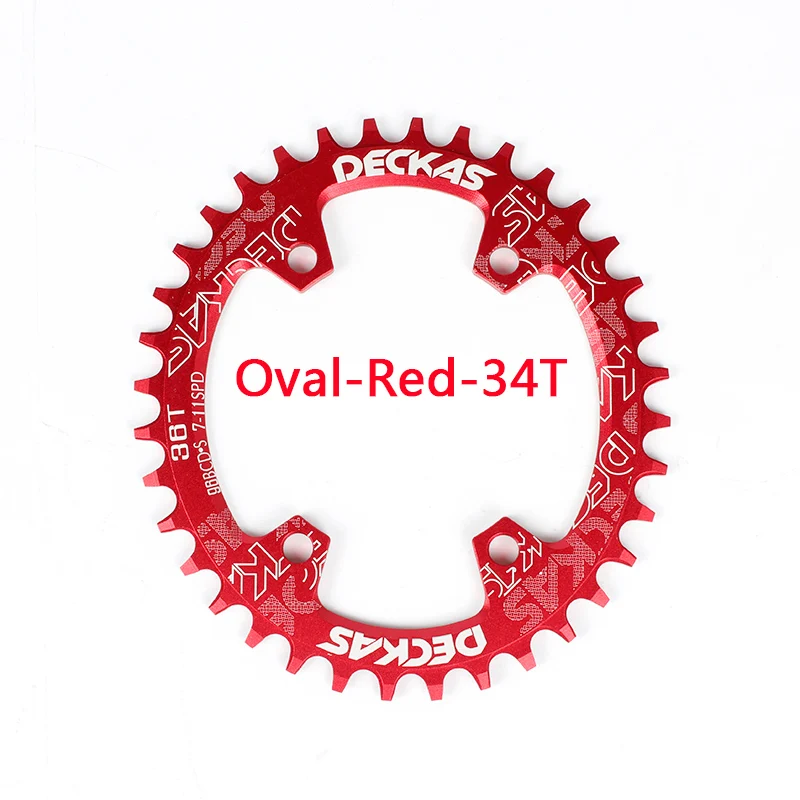 DECKAS MTB велосипедная цепь 96BCD-S 32 T/34 T/36 T/38 T велосипедная узкая широкая цепь подходит для SHIMANO - Цвет: Oval-Red-34T