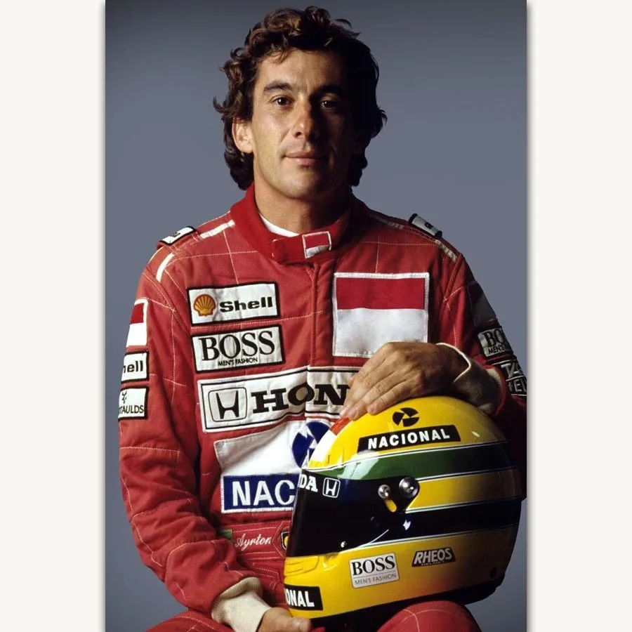 FX956 Ayrton Senna F1 Formula Grand Super Racing Car Super Star Senna Poster Art Silk Light Canvas Home Room Wall Printing Decor
