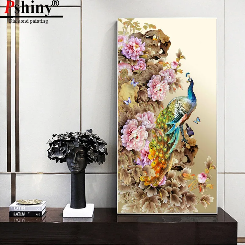 PSHINY 3D DIY Алмазная вышивка мозаика Продажа Павлин картины животных из кристаллов