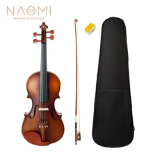 NAOMI акустическая скрипка 4/4 Полный Размер Скрипка W/лук чехол мост Jujube деревянные аксессуары Высокое качество