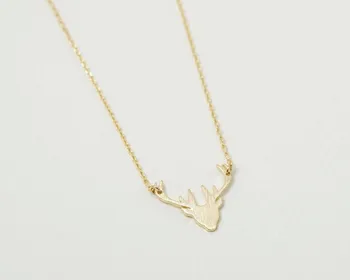 

Fashion deer head necklaces, antlers pendant necklaces Gold and silver rose gold antlers necklace