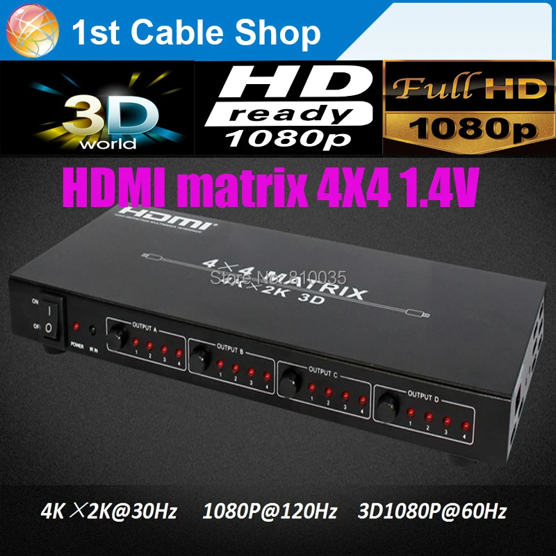 Prix pour Haute-performance HDMI matrice 4X4 HDMI1.4V 3D, 4 k X 2 K résolutions, RS232 avec télécommande en emballage de détail Prix pour Haute-performance HDMI matrice 4X4 HDMI1.4V 3D, 4 k X 2 K résolutions, RS232 avec télécommande en emballage de détail