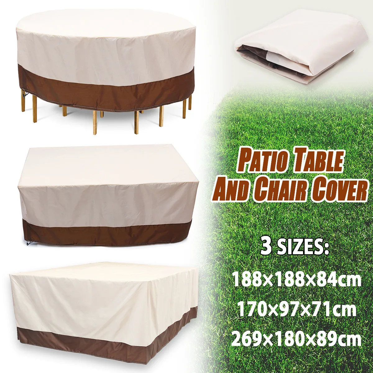 

3 Shape Heavy Waterproof Chair Dust Rain Cover For Garden Outdoor Patio Furniture