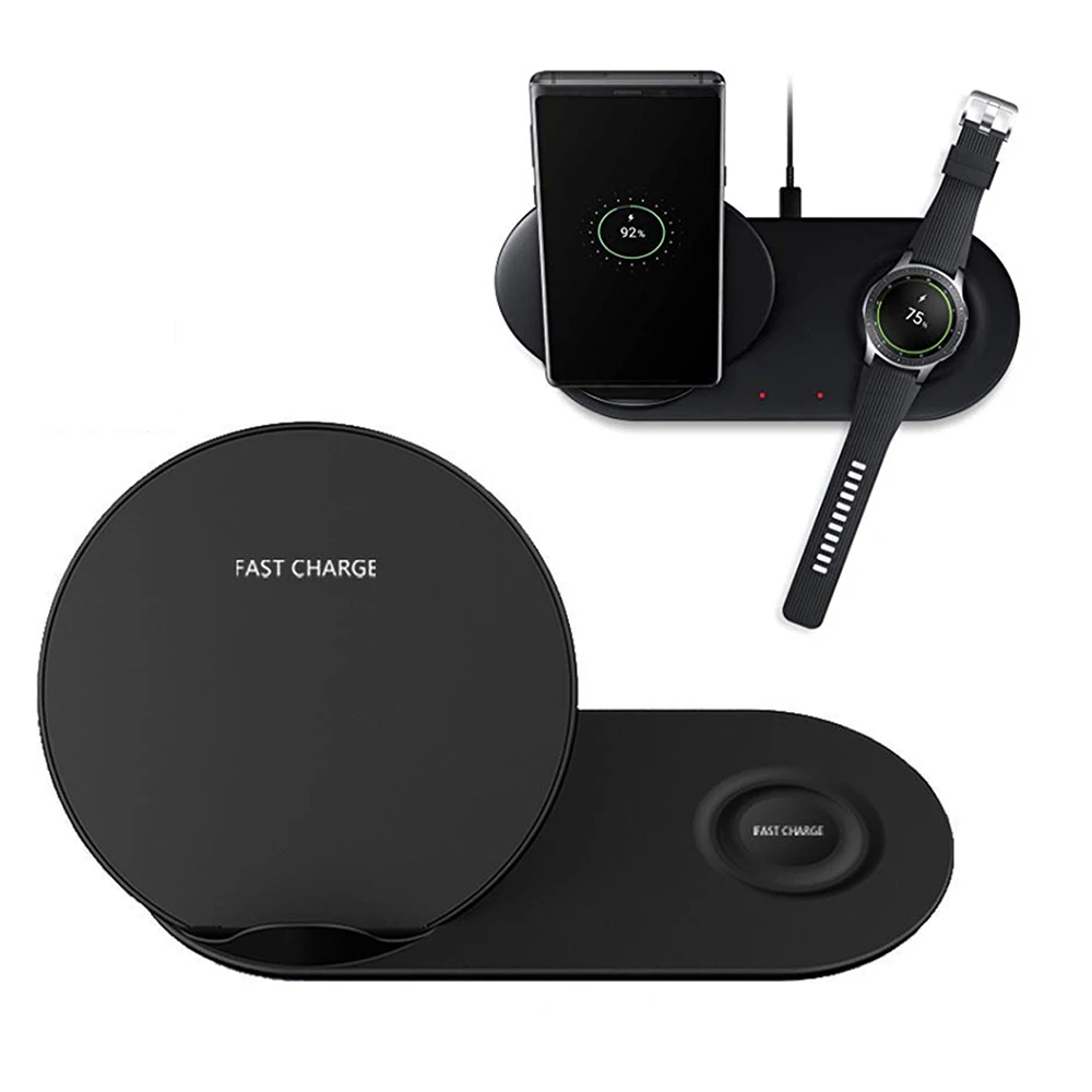 3 в 1 Qi для iphone xiaomi Samsung Galaxy Note 9 S9 Gear S3 Watch беспроводное быстрое зарядное устройство