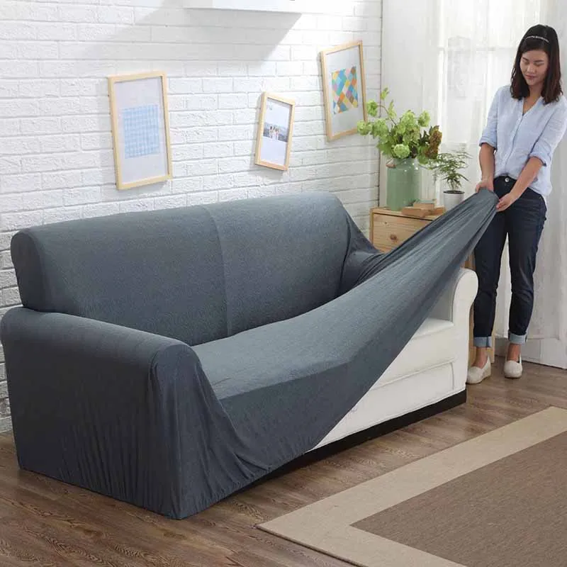 

TUEDIO Grey Jacquard Sofa Cover Elastic Slipcover Single/Two/Three/Four-Seater Stretch Sofa Towel Thicken Fabric Funda Sofa