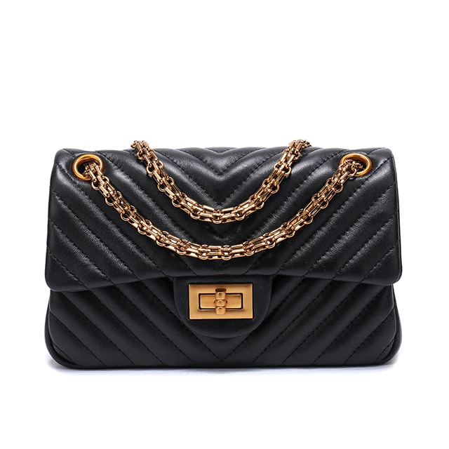 simple black leather bag