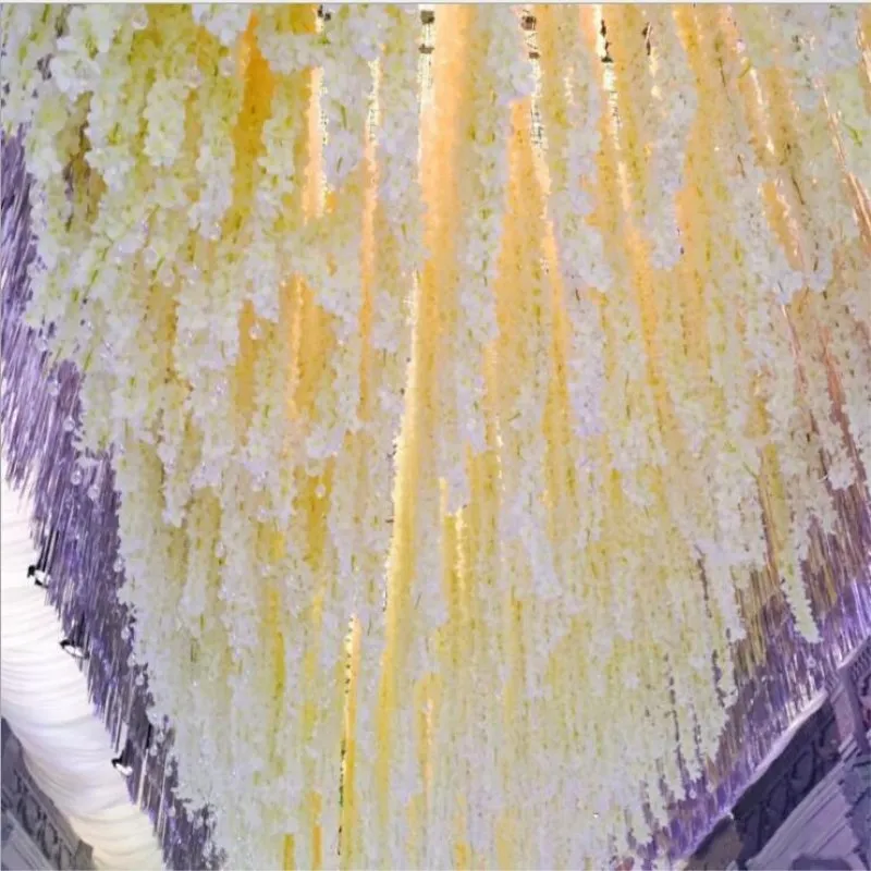 Новое поступление искусственный цветок глицинии лоза шелковая Гортензия ротанг DIY Свадьба День Рождения Вечеринка украшения фон цветы