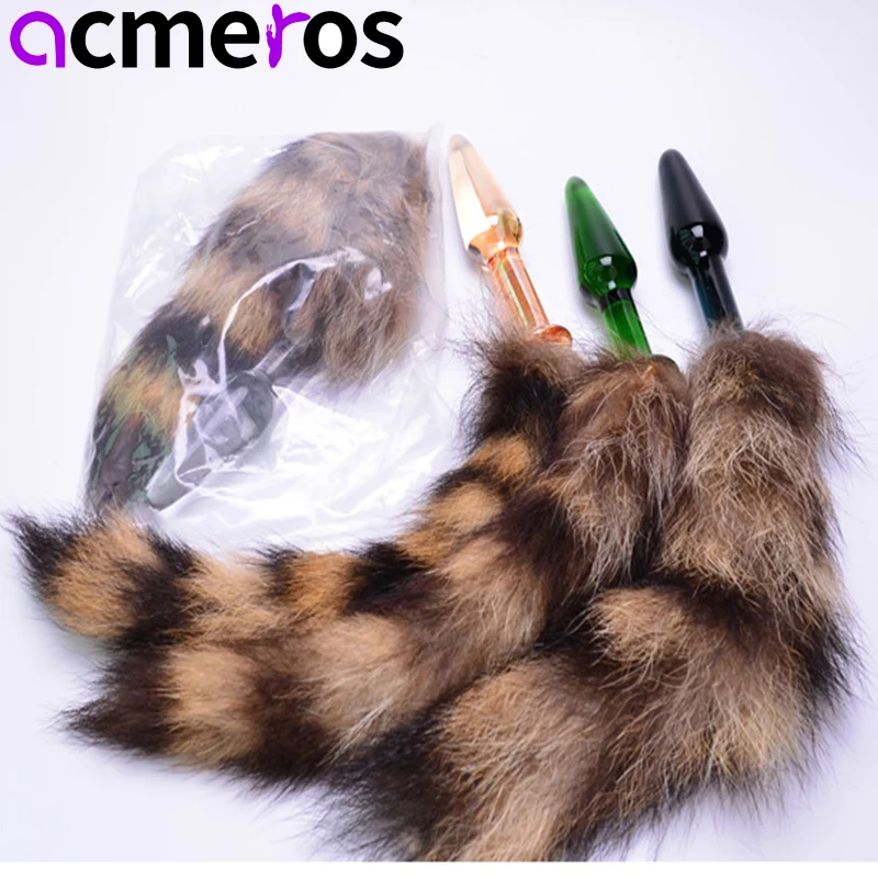 Anal Silicone Butt Plug Black Fox Tail Smooth Fur Sex Toys For Women Adult Games Products 4 size for free shipping |