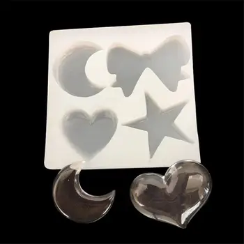 

Fashion Moon Star Bowknot Heart Silicone Mold Craft Jewelry Pendant Making DIY Tool