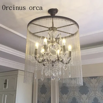 

American country bird cage crystal chandelier Nordic creative personality modern simplicity living room lobby showroom