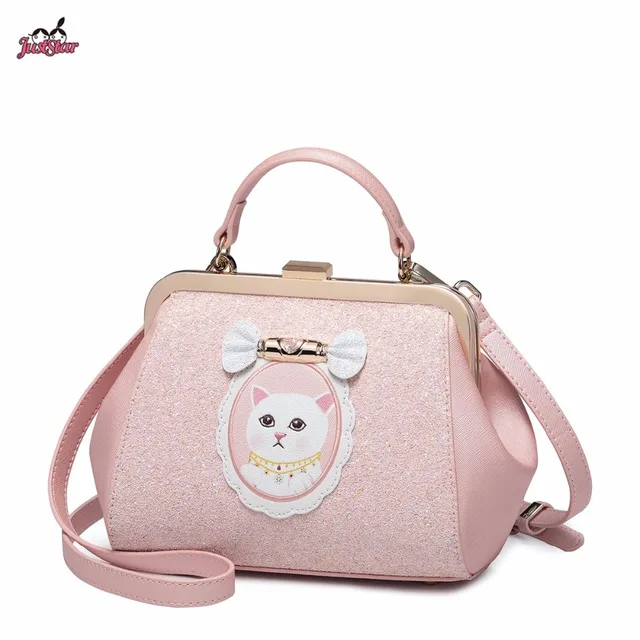 New Just Star Brand Design Sweet Candy Kitten Pu Leather Women New Just Star Brand Design Sweet Candy Kitten Pu Leather Women Handbag Las Shoulder Bags Cross