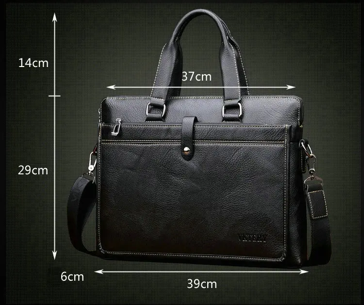 Men Briefcases Genuine Leather Handbag 15"Laptop Briefcase Messenger Shoulder Crossbody Bag Men's Bag Business Portfolio