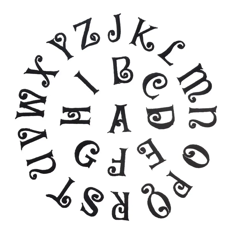 

1PC Maxisin 2.5CM Black English Letters Patches Iron On Patches for Clothes Decoration Badges Fabric Stickers for Clothes