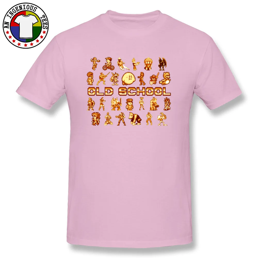DesignGroup Short Sleeve Tops Shirts Summer/Autumn Dominant O-Neck Pure Cotton T Shirts Men T-shirts Golden Age of Gaming 18021  Golden Age of Gaming 18021 pink