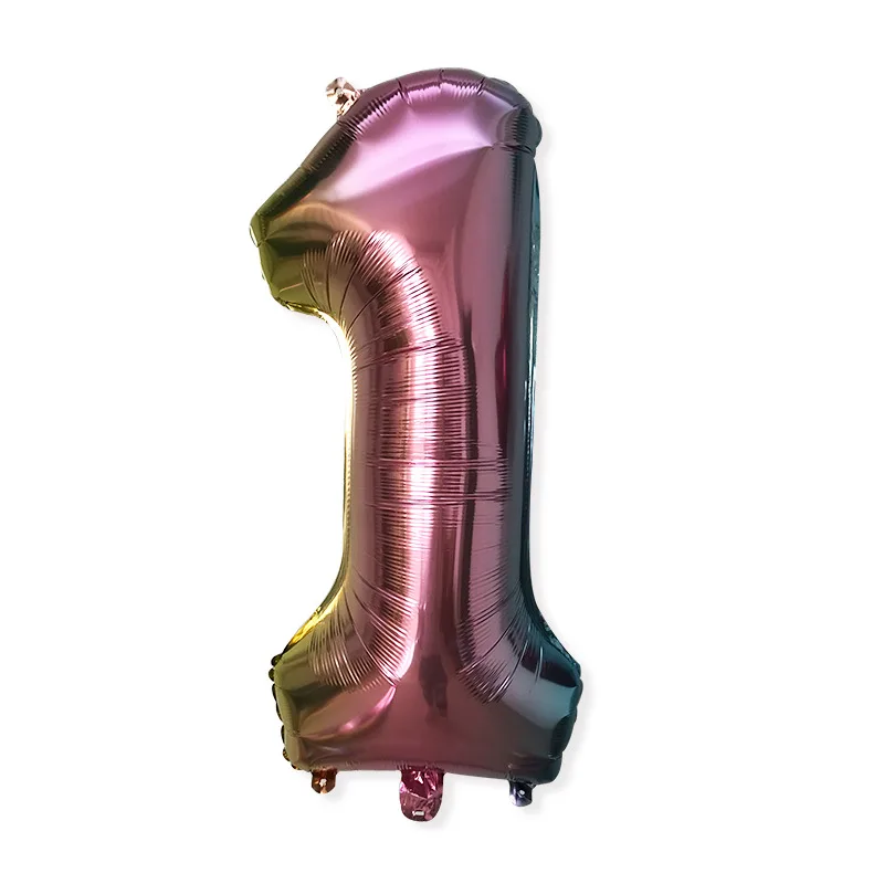 32 дюйма градиент шара с цифрой цифра воздушный шарик из фольги в форме День рождения украшения Детский костюм Свадебные Воздушные шары Baby Shower Globos - Цвет: Gradient 1