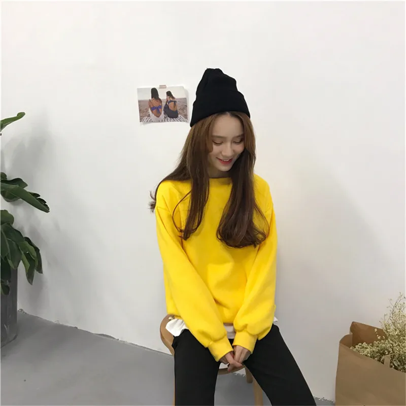 Sudaderas Mujer,, Harajuku, одноцветная толстовка, женская, с длинным рукавом, с капюшоном, свободная, женские толстовки, свитшоты, повседневный спортивный костюм