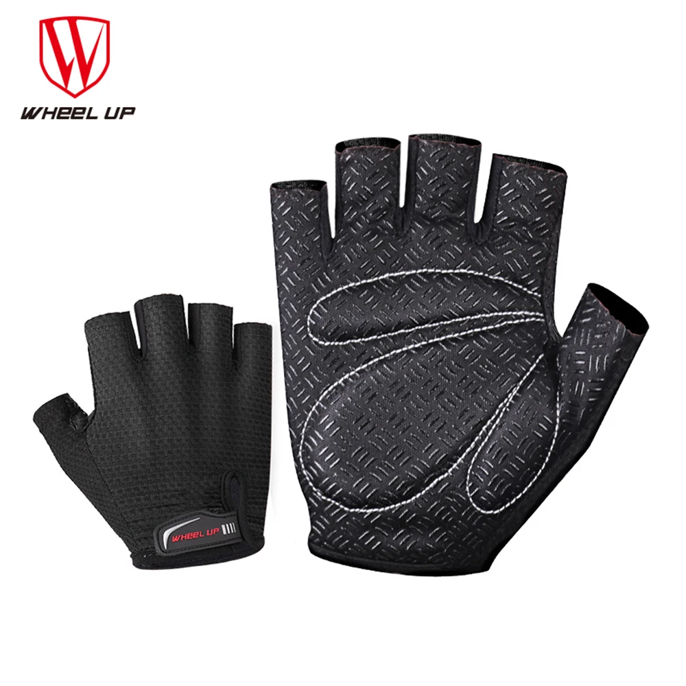 

WHEEL UP Mesh Elastic Half Finger Breathable Gloves MTB Bicycle Anti-skid Cycling Glove Bike Sponge Pad Professional Men Gloves