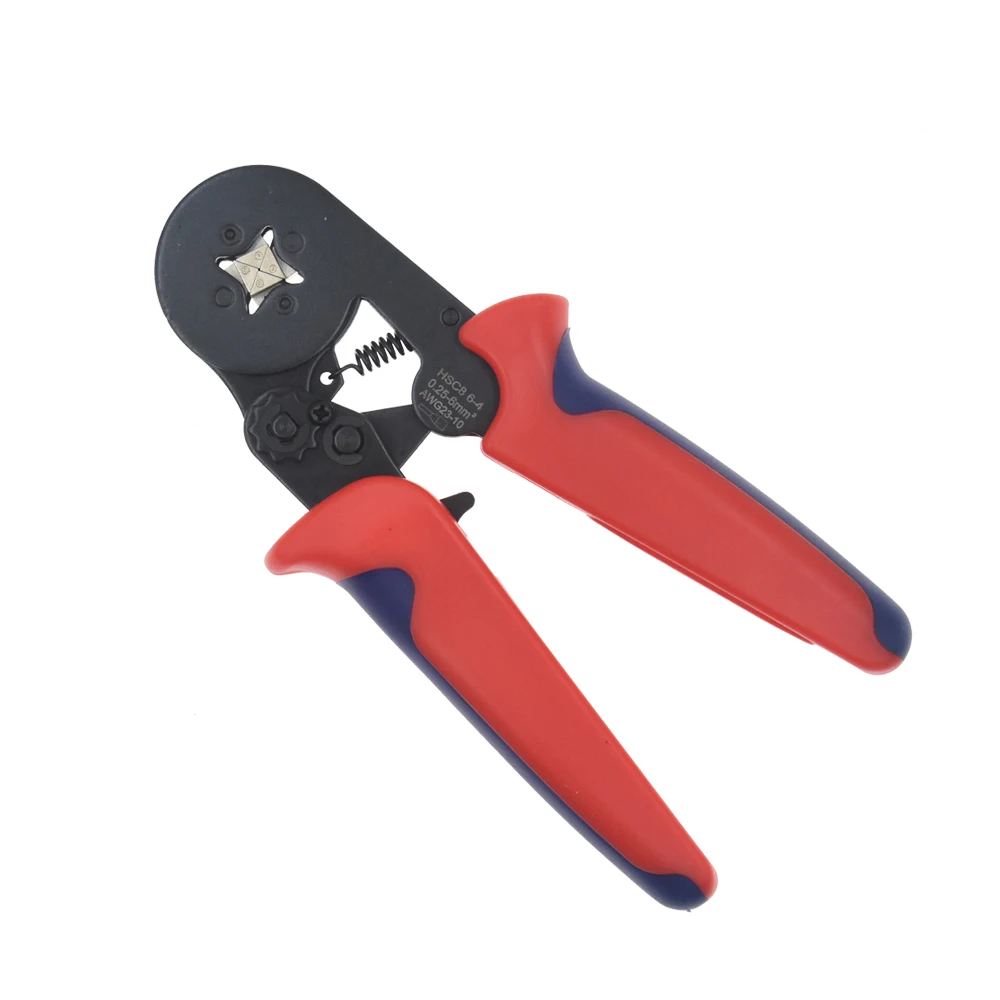 Six Mandrel Ratchet Ferrule Crimper Plier HSC8 6-6 Crimp AWG23-10 Wire Connector