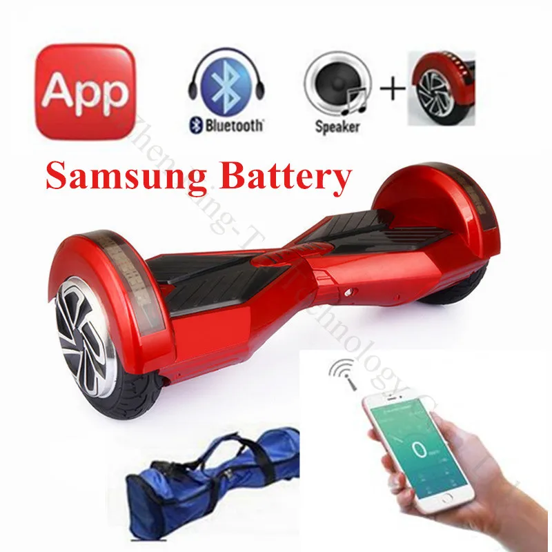 8 дюймов самобалансирующийся скутер электрический samsung светодиод BT + Bluetooth 2