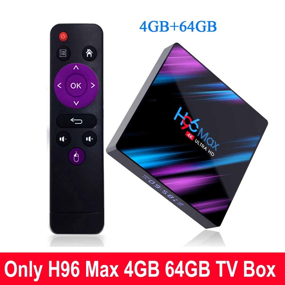 H96 Max Smart Android 9,0 tv Box светодиодный дисплей RK3318 Четырехъядерный 4K 4GB+ 32 GB/64 GB 2,4G/5G WiFi H.265 VP9 BT4.0 HD UHD медиаплеер - Цвет: Only 4GB 64GB