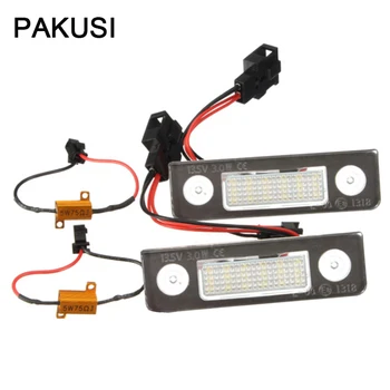 

PAKUSI Car LED License Plate Lights White SMD lamp Bulb with canbus Free error For VW Skoda Octavia 1Z Roomster 5J accessories