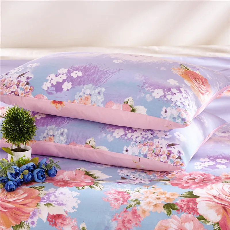 

Soft Skin-friendly Cotton Pillowcase 1/2pcs Flowers Pattern Pillowslip Home Textile Wholesale