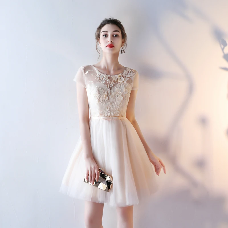 Elegant Champagne Short Dresses