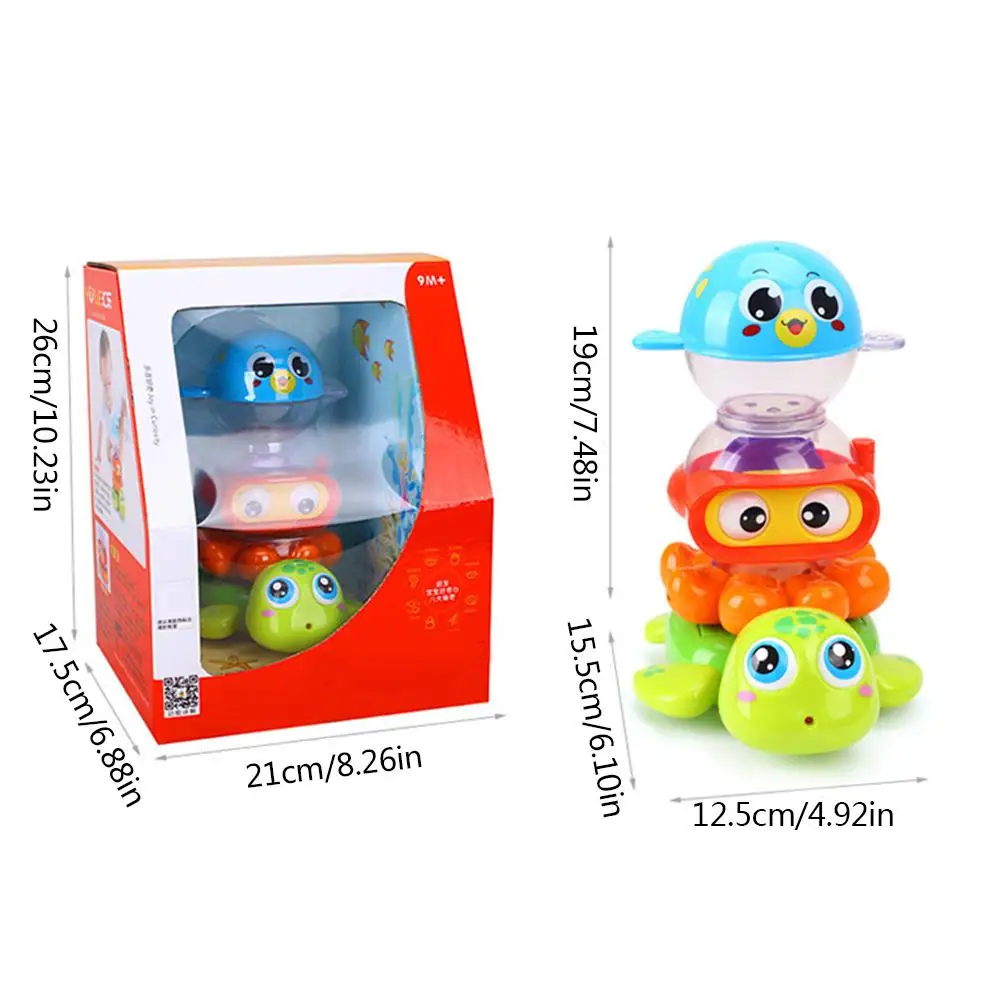 Игрушки для ванной штабелирование чашек детская игрушка для Ванны Игрушка для раннего развития стек снасти морские животные воды белки Ванна Детские игрушки для ванной