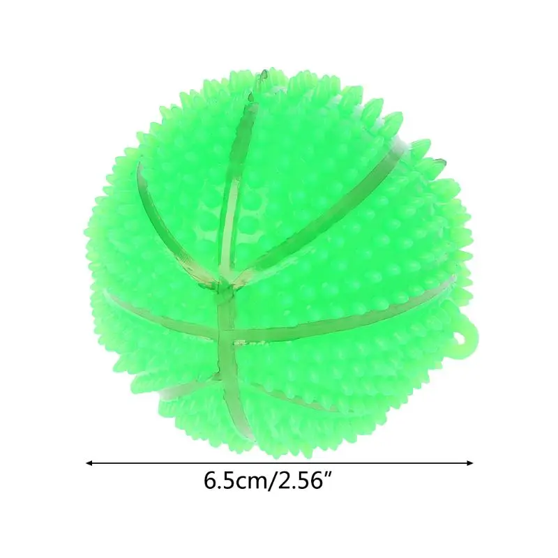 1 шт. Забавный светодиодный светильник со скрипучим мячом массажный мигающий эластичный колючий баскетбол детские игрушки