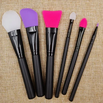 

Makeup Brush Silicone Material Wooden Handle Soft Comfortable Makeup Mask Brush