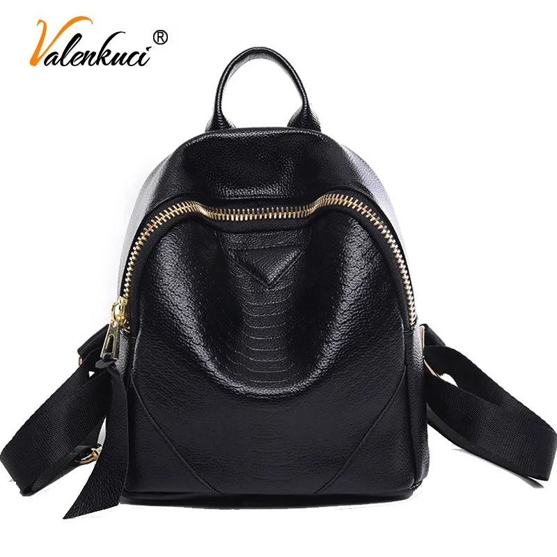 ФОТО Valenkuci New 2017 leather backpacks women bags ladies brand backpack preppy style vintage school bag women's backpack BD-146