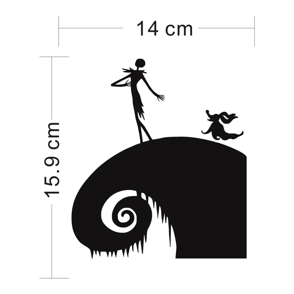 Cunymagos Nightmare Before Christmas Jack Motorcycle Stickers Decals Car Styling Creative Vinyl Sticker for Car Wall 14cm15 (2)