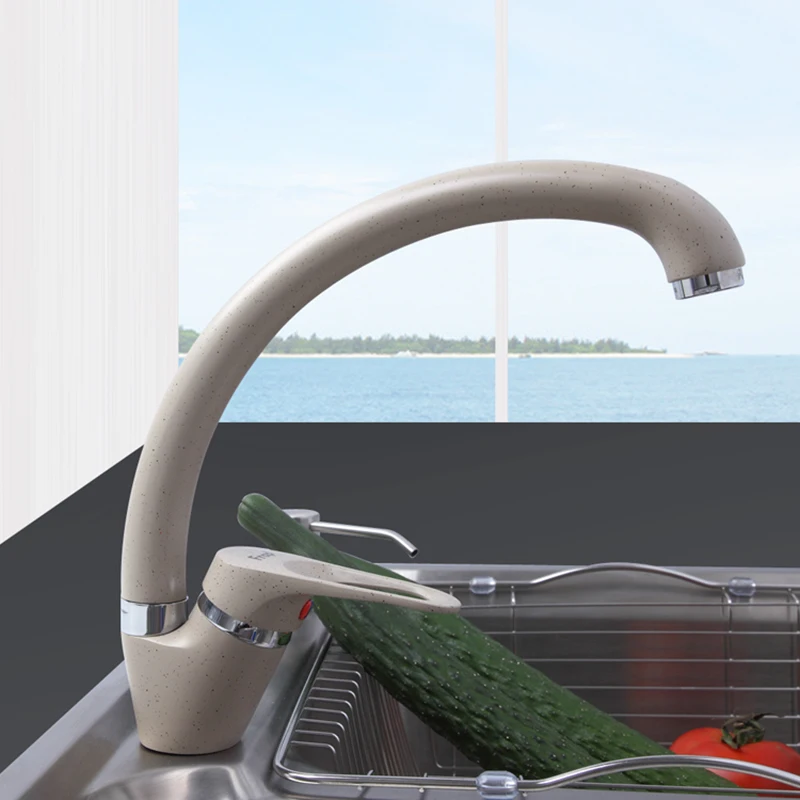 FRAP Modern Style Home Multi-color Kitchen Faucet Cold and Hot Water Tap Single Handle Black White Khaki torneiras monocom F4113