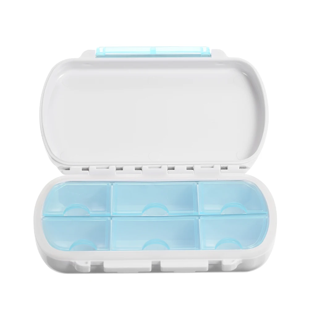 Folding 6/4 Compartment Medicine Organizer Box Portable Pill Case