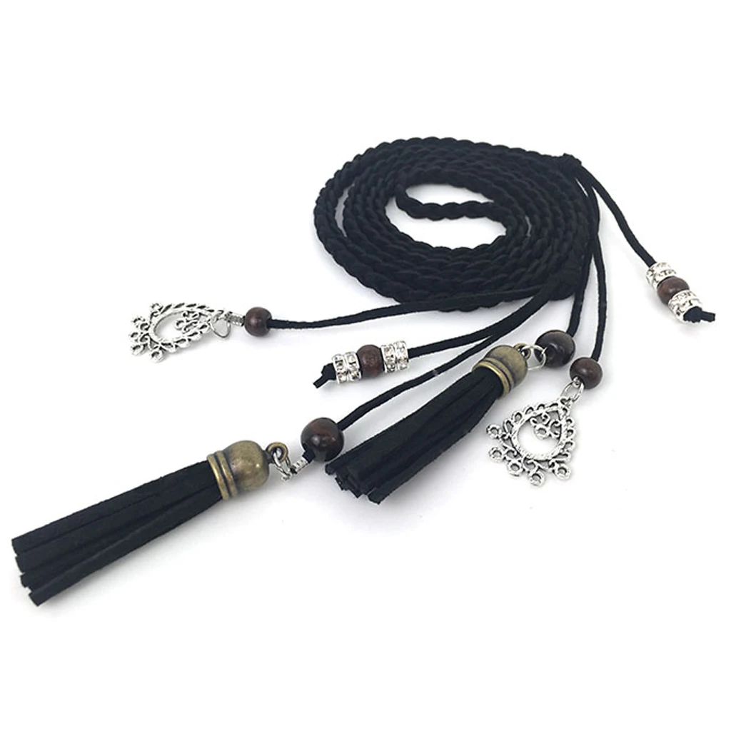 Ladies Women Waist chain 165cm Woven Tassel Waistband Braided Belt Hot Sale Waist Rope Women Decorated Waist Belts
