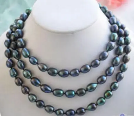Long 48&quot 7-8mm Tahitian Black Natural Pearl Necklace | Украшения и аксессуары