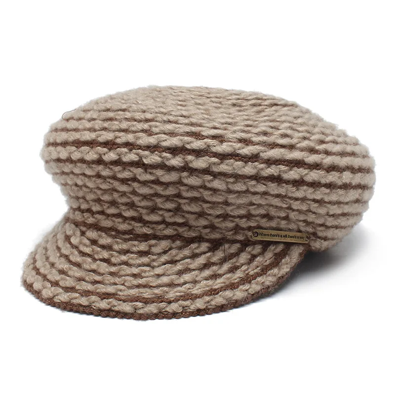 2018 New Handmade Crochet Newboys Tappi Per Le Donne Cappuccio Ottagonale Cappello Europeo E Americano di Moda Coppia All'ingrosso