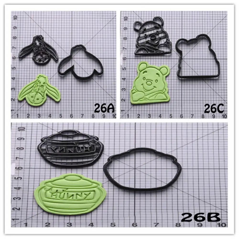 

Animal Bear Pooh Series Shape Cookie Cutter Set Custom Made Biscuit Cupcake Cutter Cake Decorating Tools Kitchen Accessories